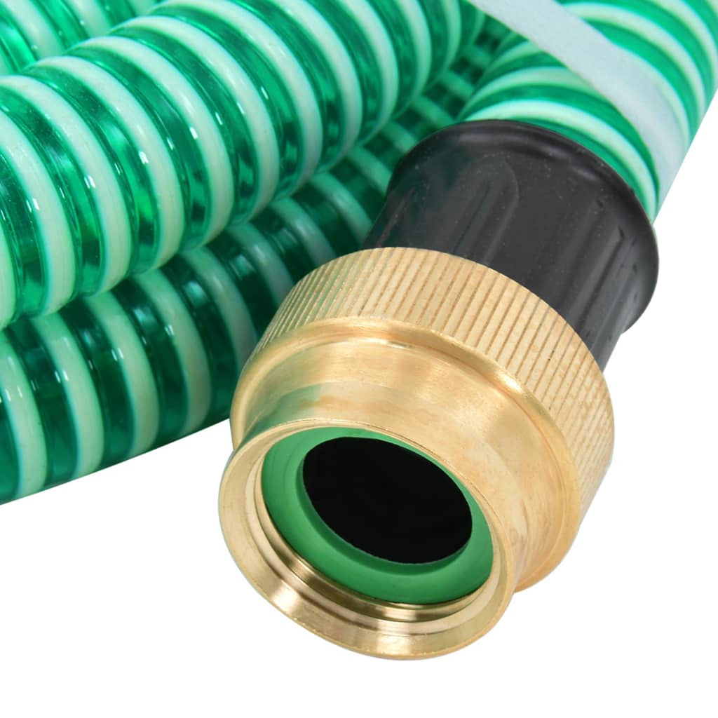 Saugschlauch mit Messing-Anschlüssen Grün 1,1 3 m PVC