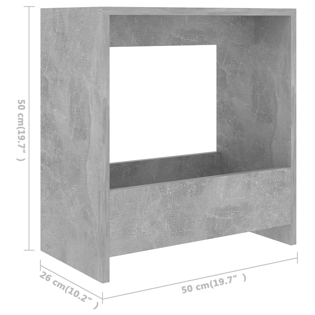 Beistelltisch Betongrau 50x26x50 cm Holzwerkstoff