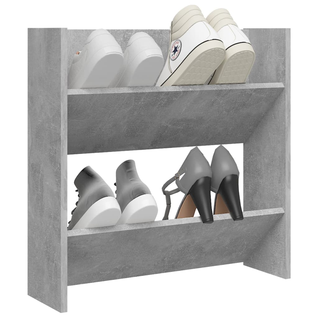 Wand-Schuhschrank Betongrau 60x18x60 cm Holzwerkstoff