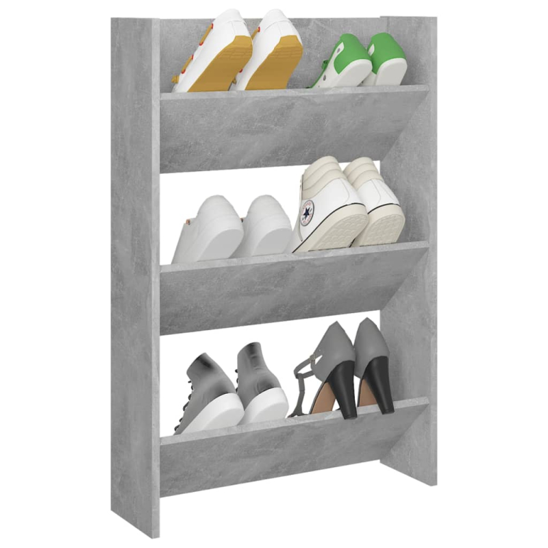 Wand-Schuhschrank Betongrau 60x18x90 cm Holzwerkstoff