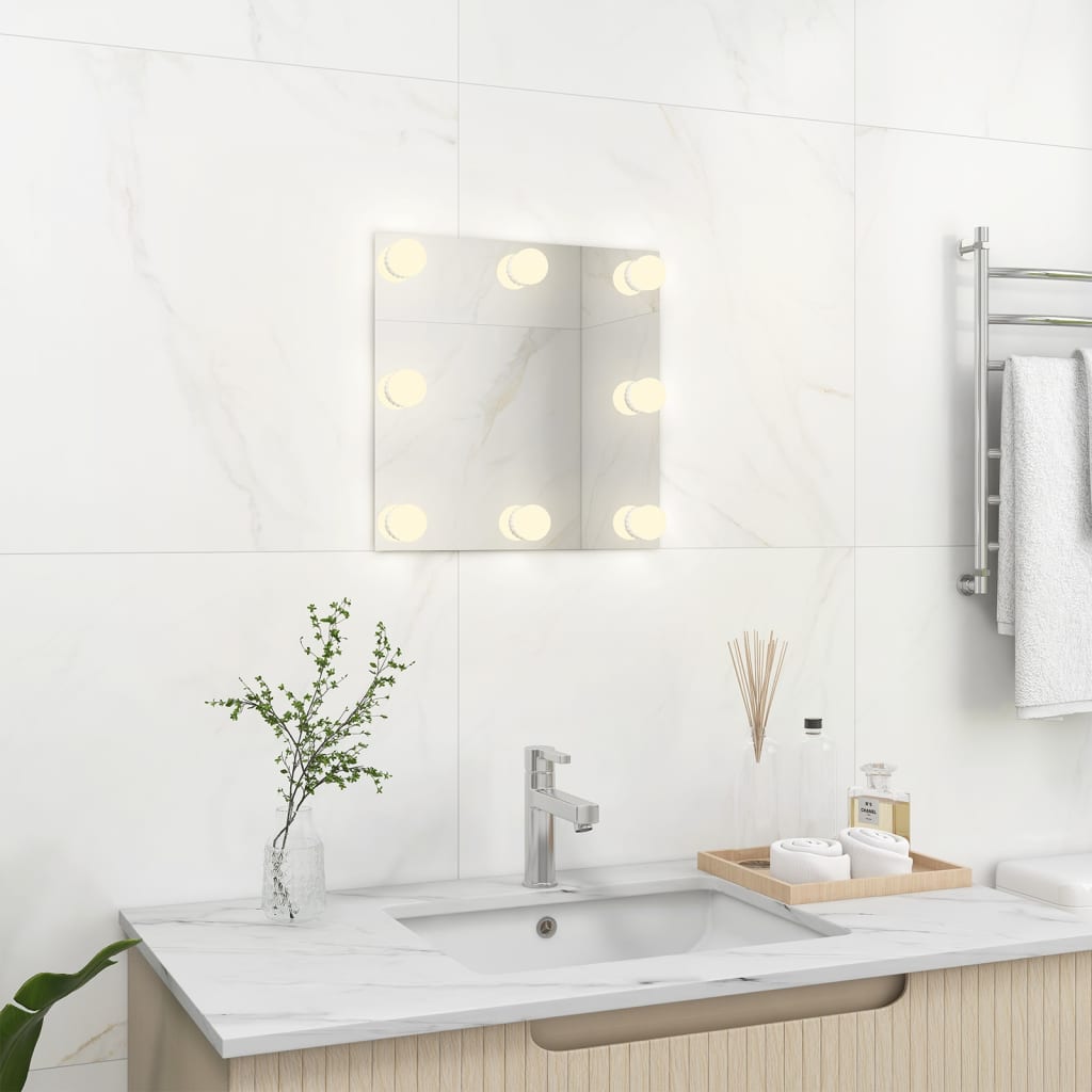 Wandspiegel mit LED-Beleuchtung Quadratisch Glas