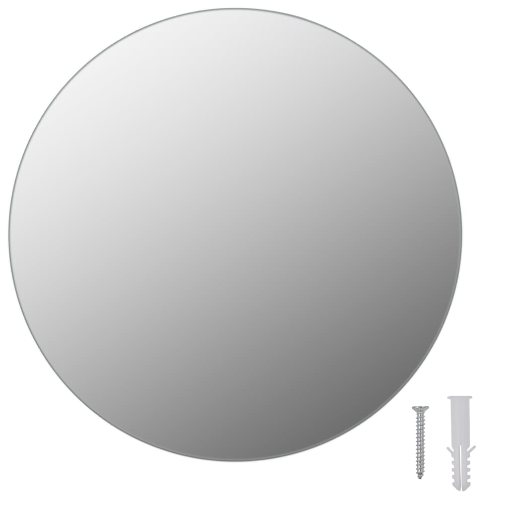 Wandspiegel ohne Rahmen mit LED-Beleuchtung Rund Glas