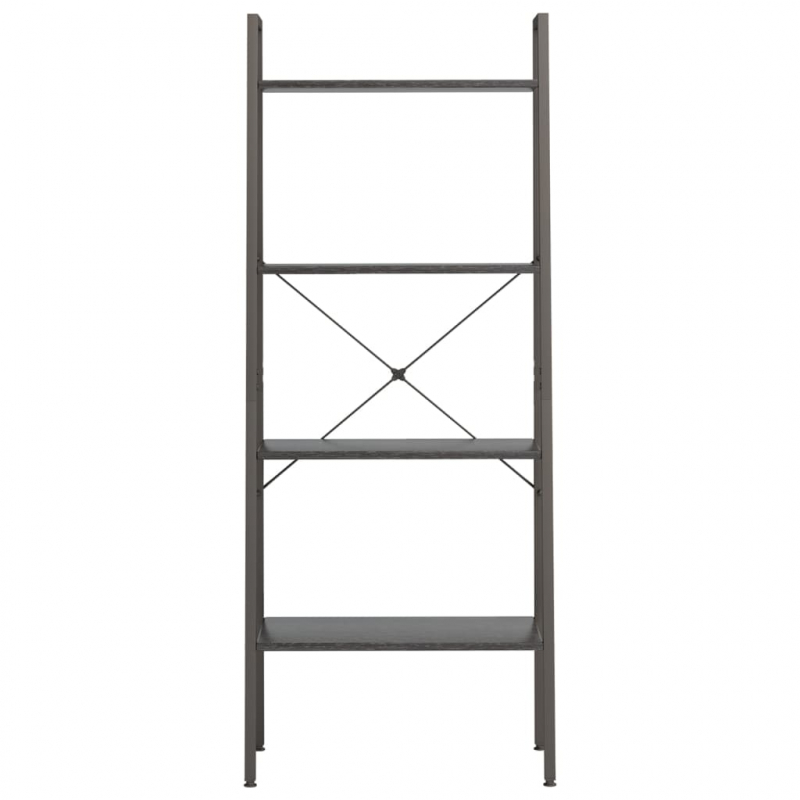 Standregal mit 4 Böden Schwarz 56x35x140 cm