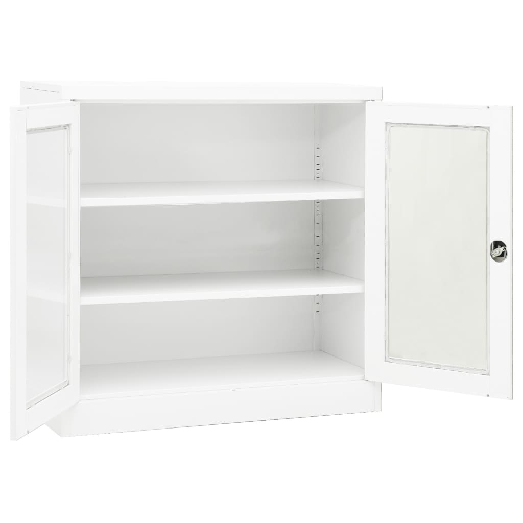 Büroschrank Weiß 90x40x90 cm Stahl