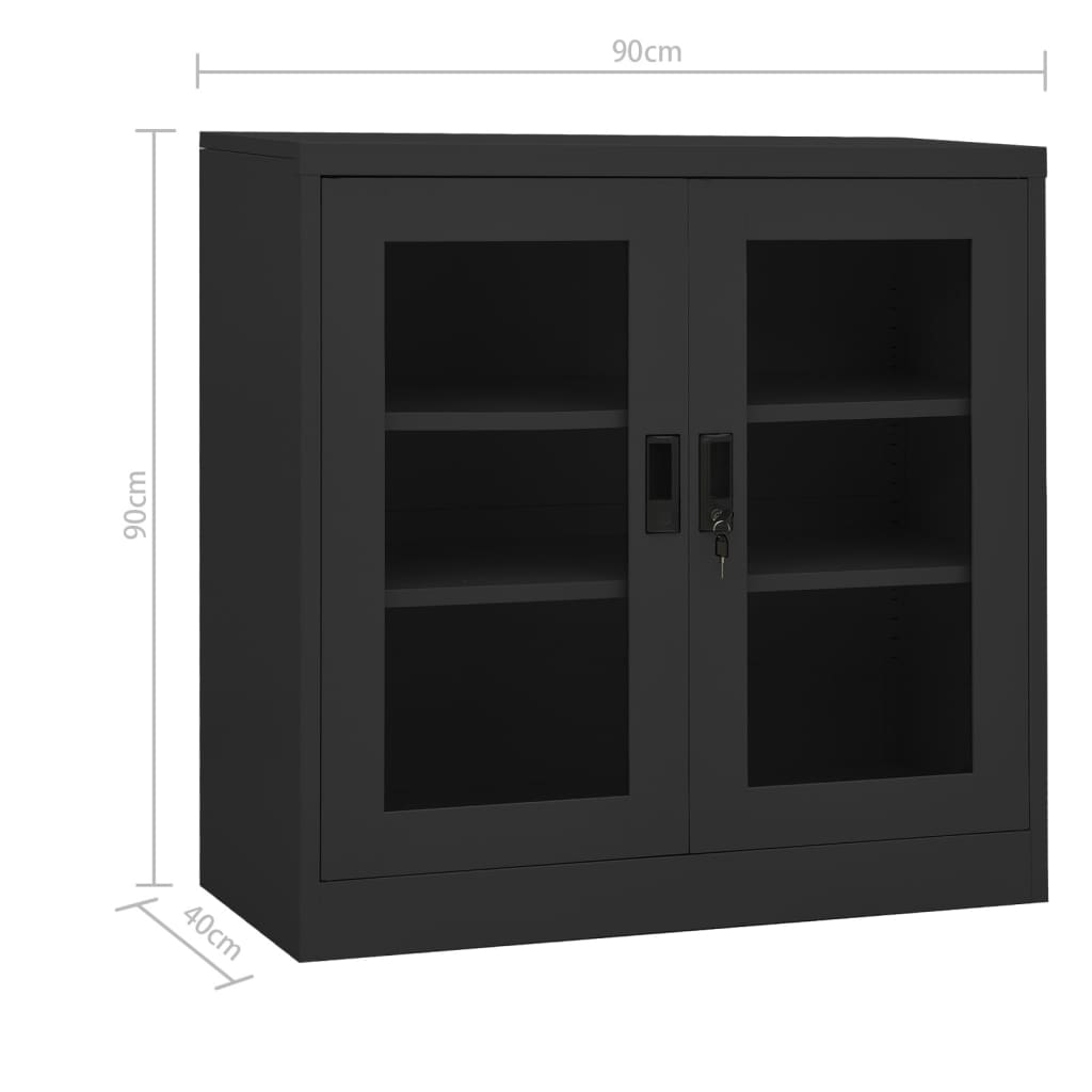 Büroschrank Anthrazit 90x40x90 cm Stahl