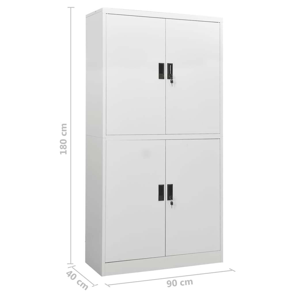 Büroschrank Hellgrau 90x40x180 cm Stahl