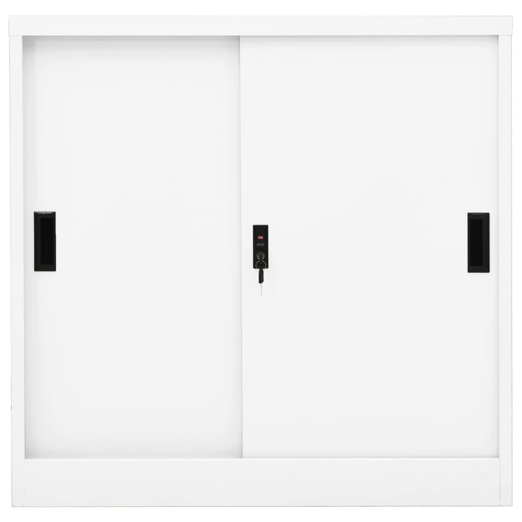 Büroschrank mit Schiebetür Weiß 90x40x90 cm Stahl