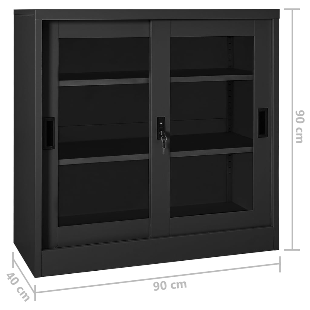 Schrank mit Schiebetür Anthrazit 90x40x90 cm Stahl