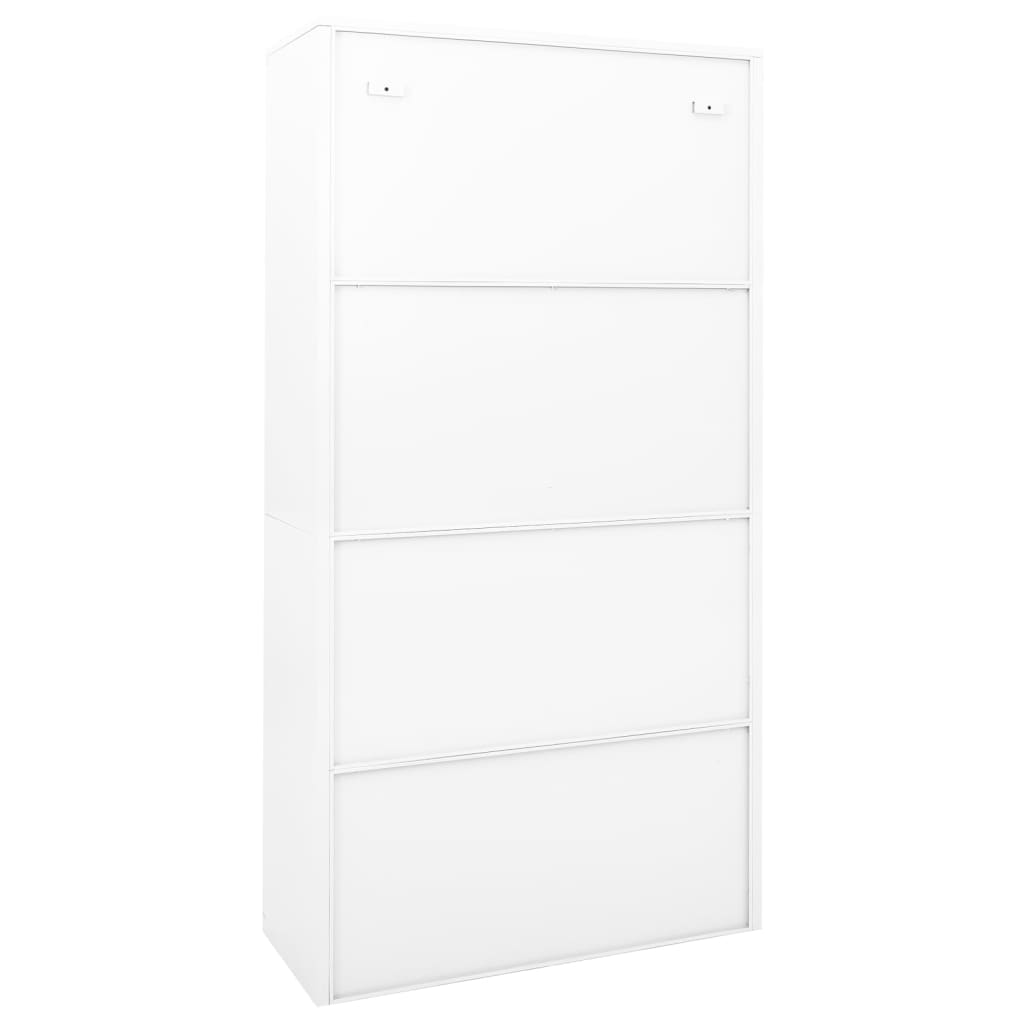 Büroschrank mit Schiebetür Weiß 90x40x180 cm Stahl