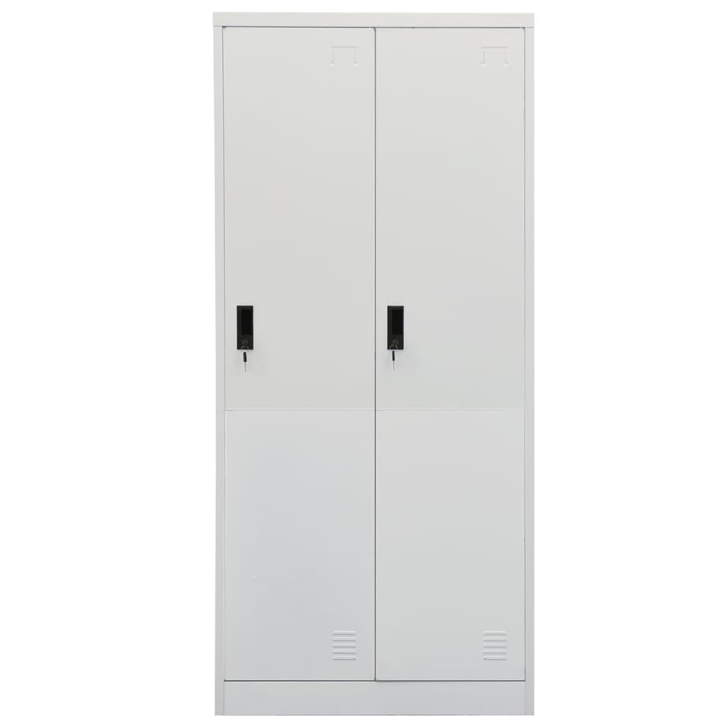 Kleiderschrank Hellgrau 80x50x180 cm Stahl