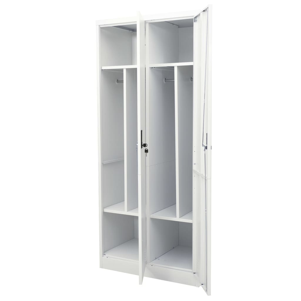 Kleiderschrank Hellgrau 80x50x180 cm Stahl