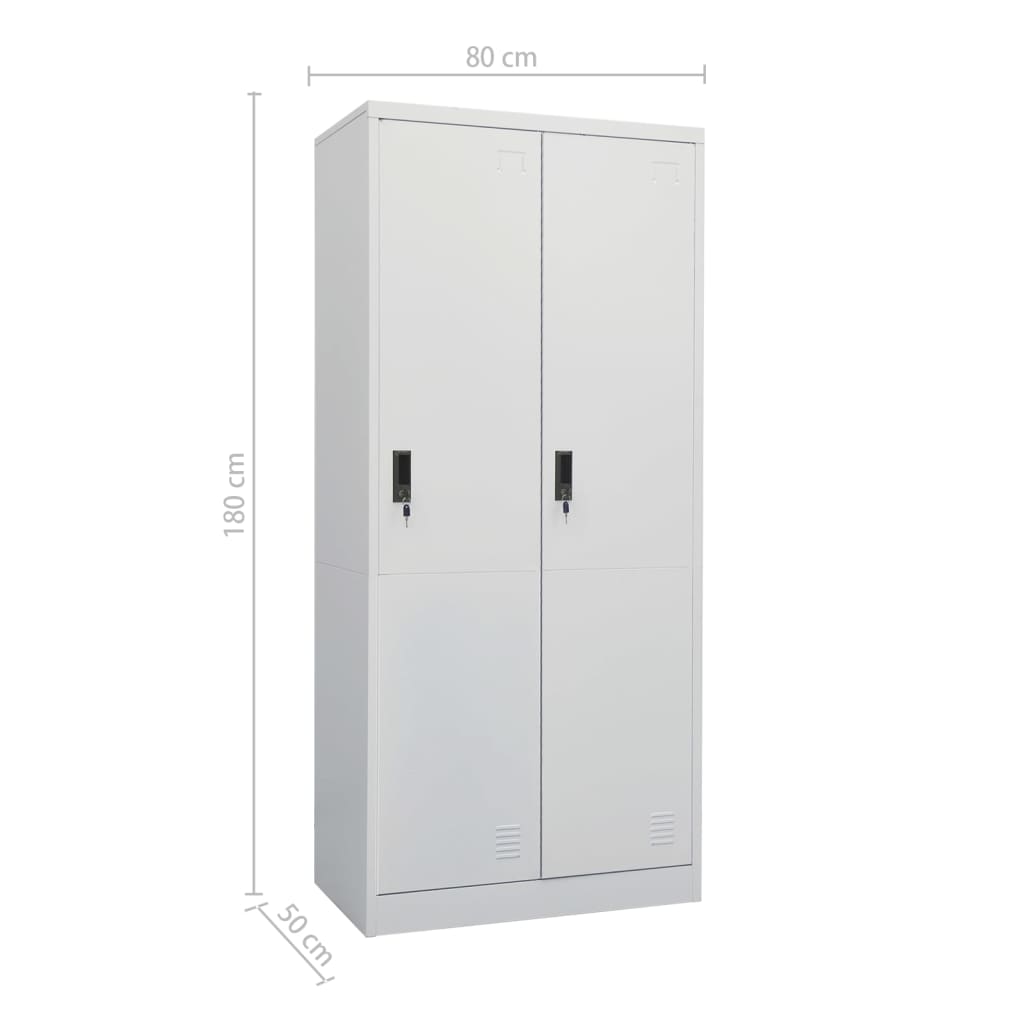 Kleiderschrank Hellgrau 80x50x180 cm Stahl