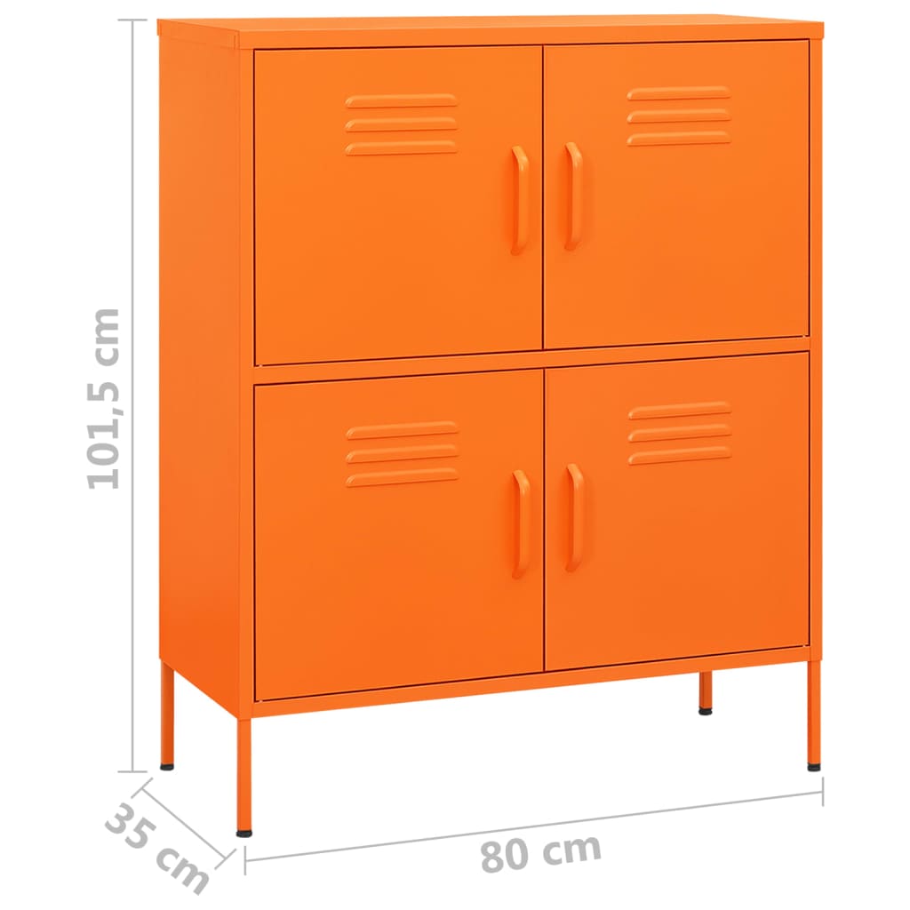 Lagerschrank Orange 80x35x101,5 cm Stahl