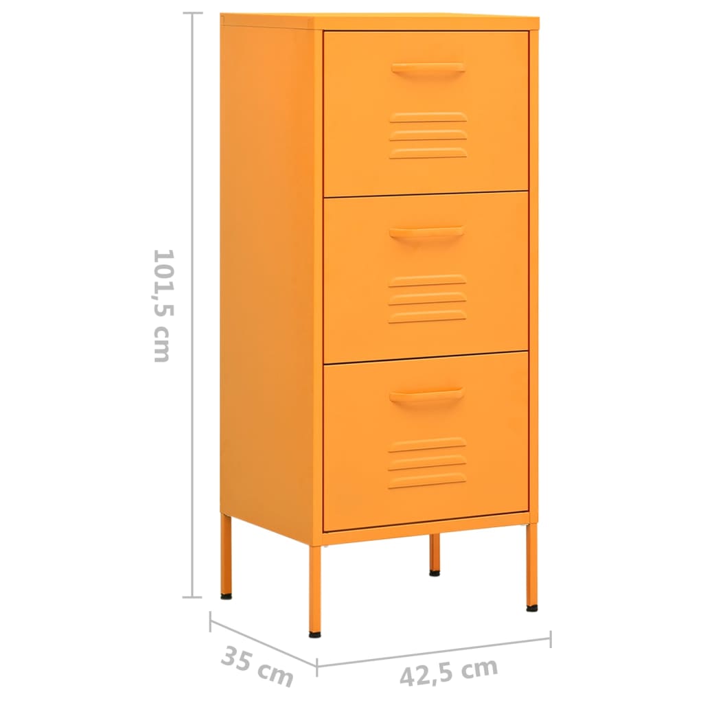 Lagerschrank Senfgelb 42,5x35x101,5 cm Stahl