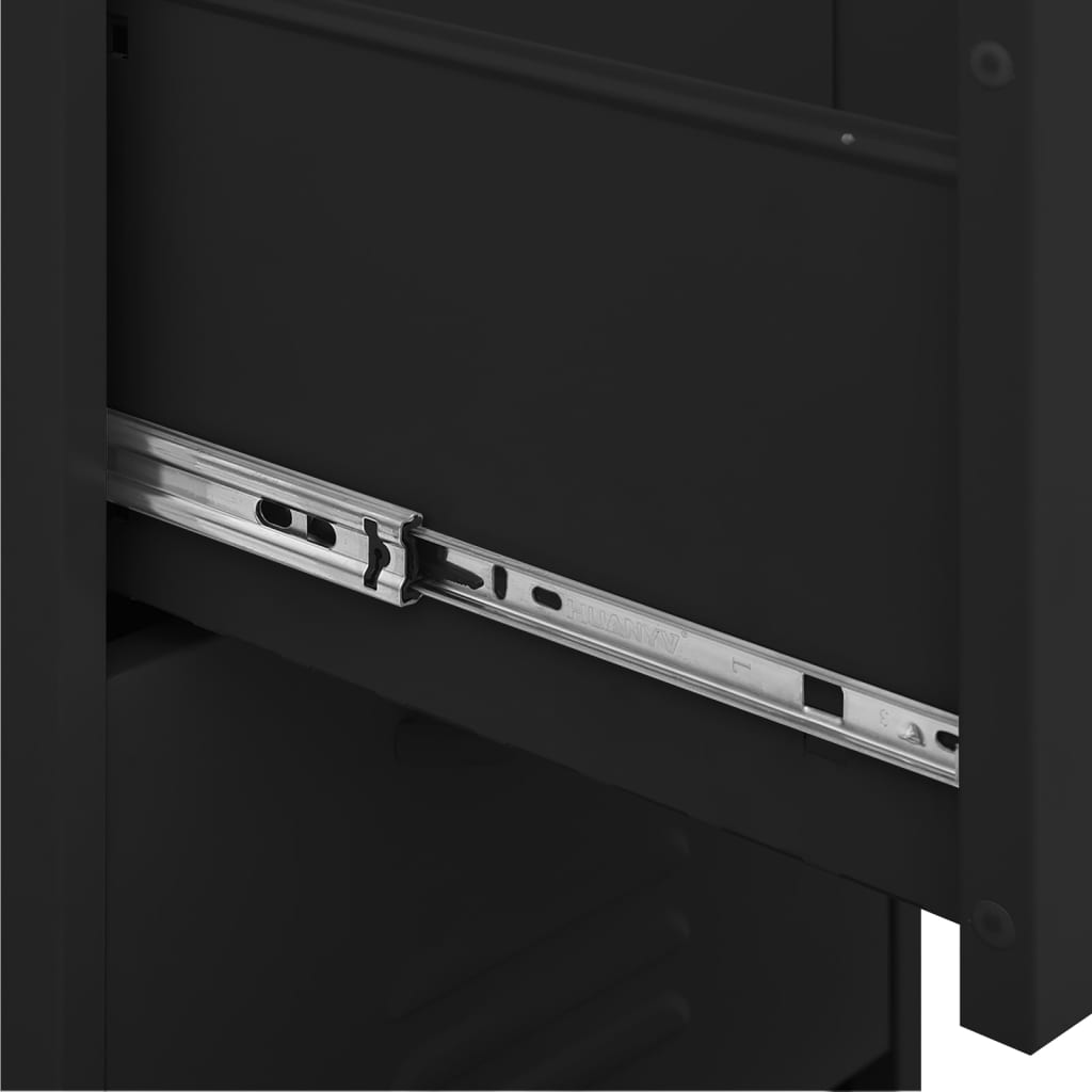 Lagerschrank Schwarz 42,5x35x101,5 cm Stahl
