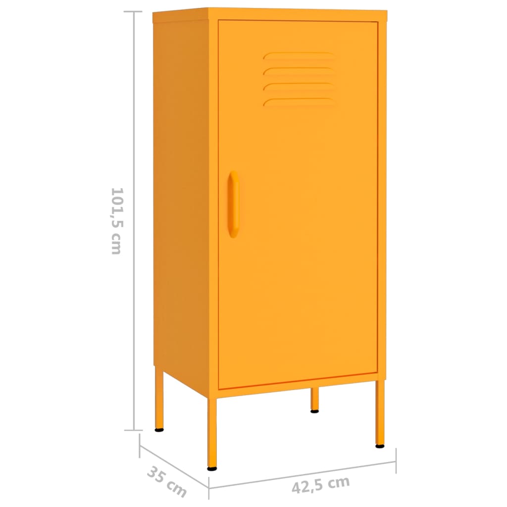 Lagerschrank Senfgelb 42,5x35x101,5 cm Stahl