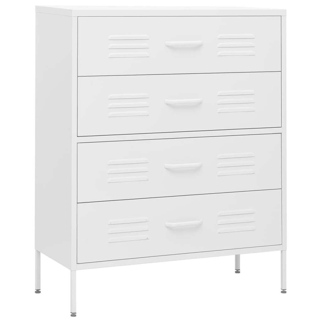 Kommode Weiß 80x35x101,5 cm Stahl