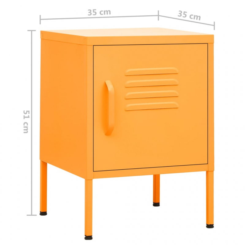 Nachttisch Senfgelb 35x35x51 cm Stahl