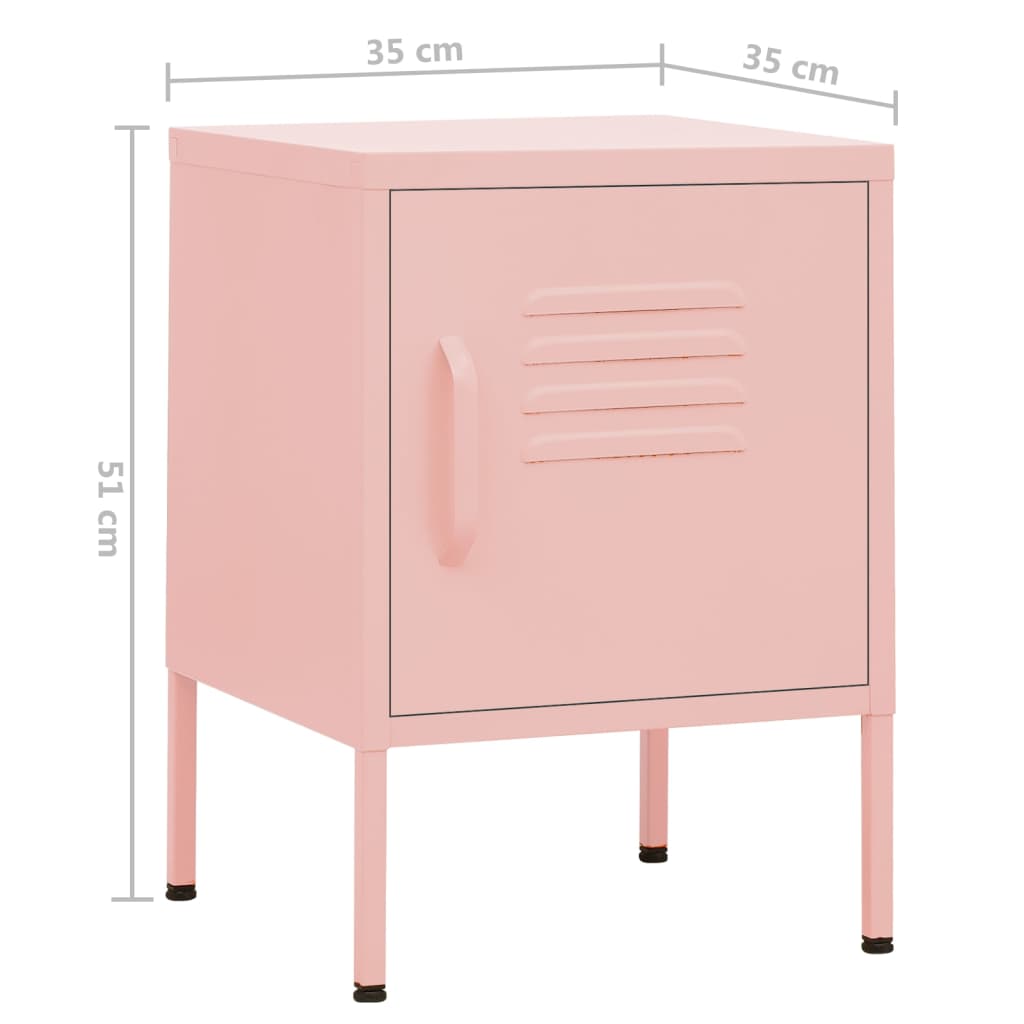 Nachttisch Rosa 35x35x51 cm Stahl