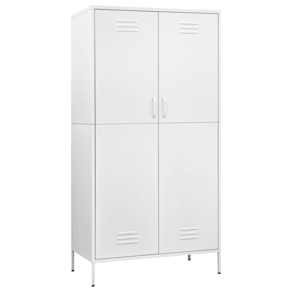 Kleiderschrank Weiß 90x50x180 cm Stahl