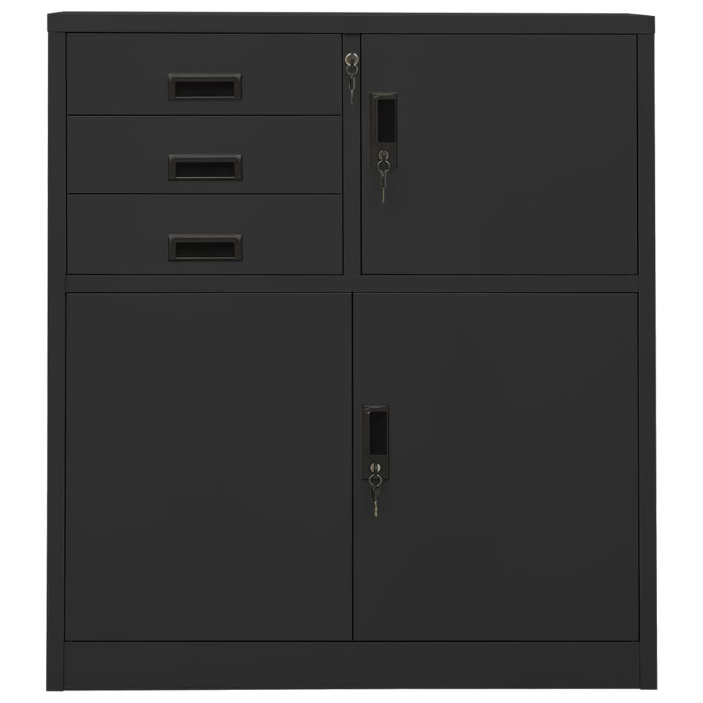 Büroschrank Anthrazit 90x40x102 cm Stahl