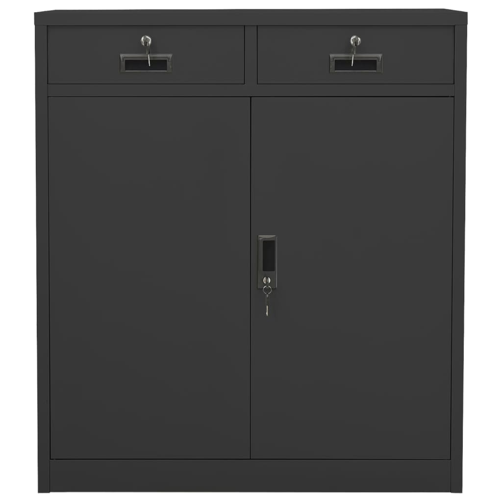 Büroschrank Anthrazit 90x40x102 cm Stahl