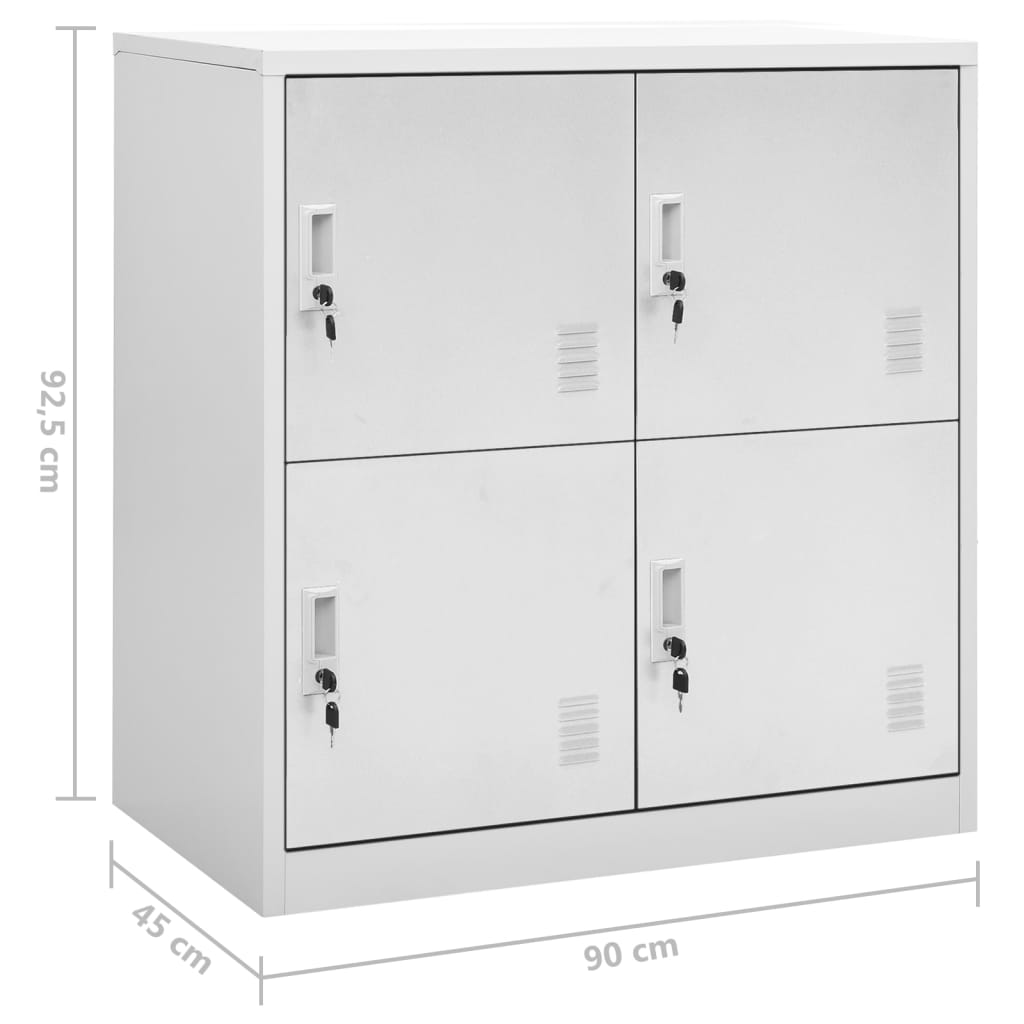 Schließfachschrank Hellgrau 90x45x92,5 cm Stahl