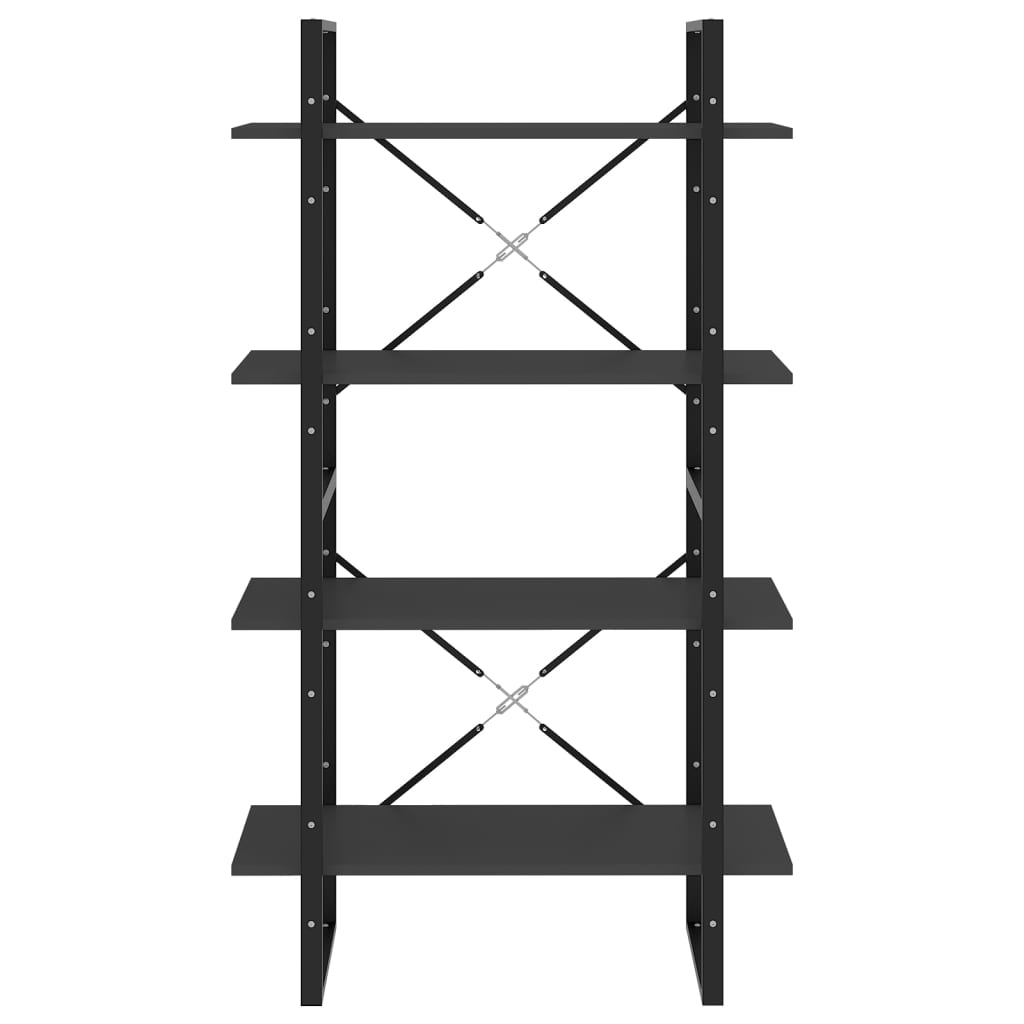 Bücherregal 4 Fächer Grau 80x30x140 cm Holzwerkstoff