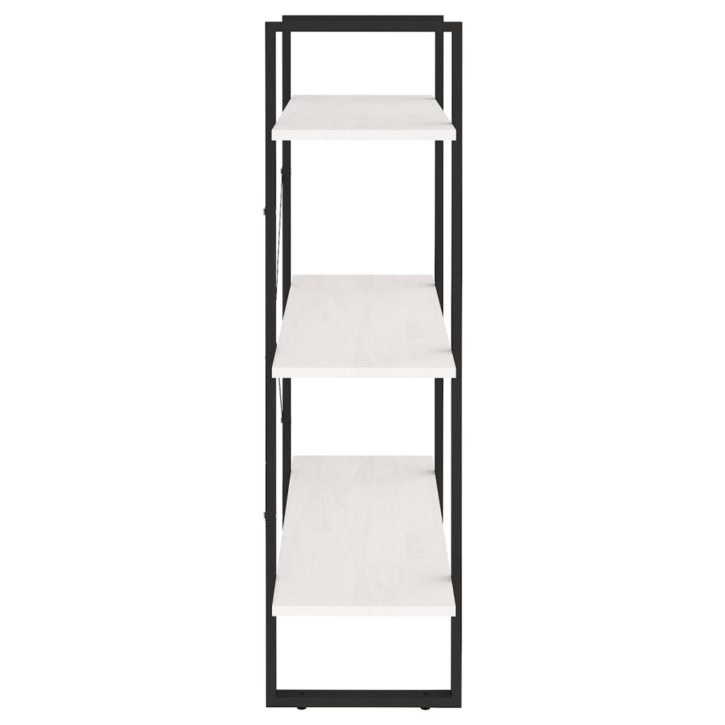 Bücherregal 3 Böden Weiß 80x30x105 cm Massivholz Kiefer