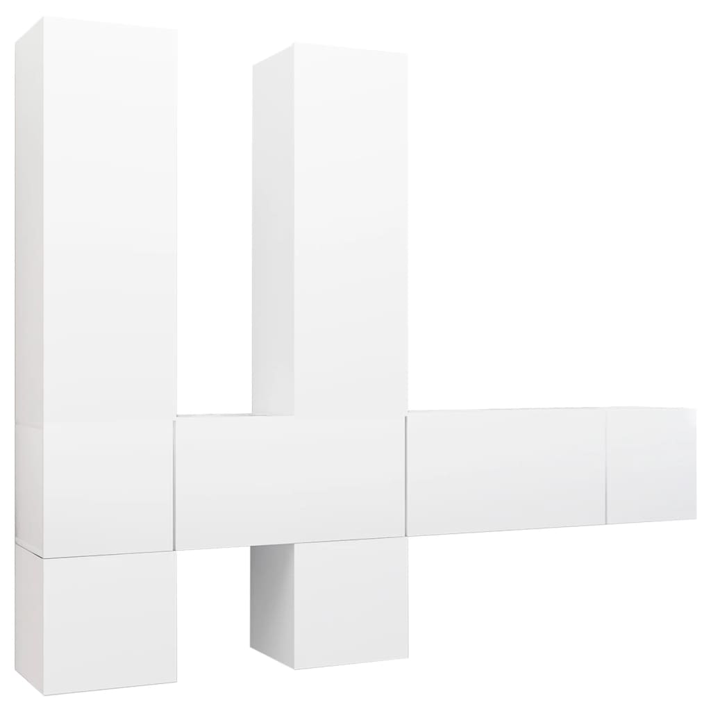 7-tlg. TV-Schrank-Set Weiß Holzwerkstoff
