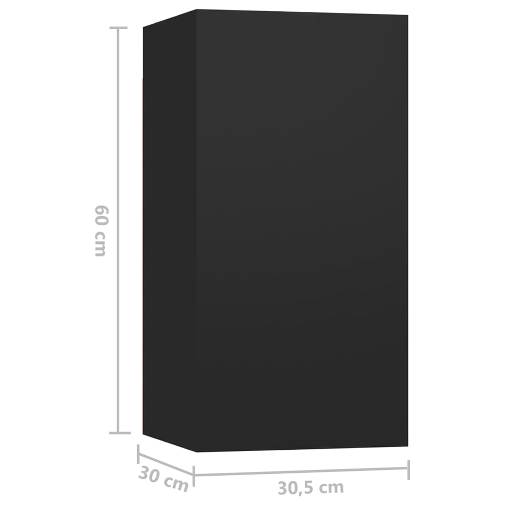 10-tlg. TV-Schrank-Set Schwarz Holzwerkstoff