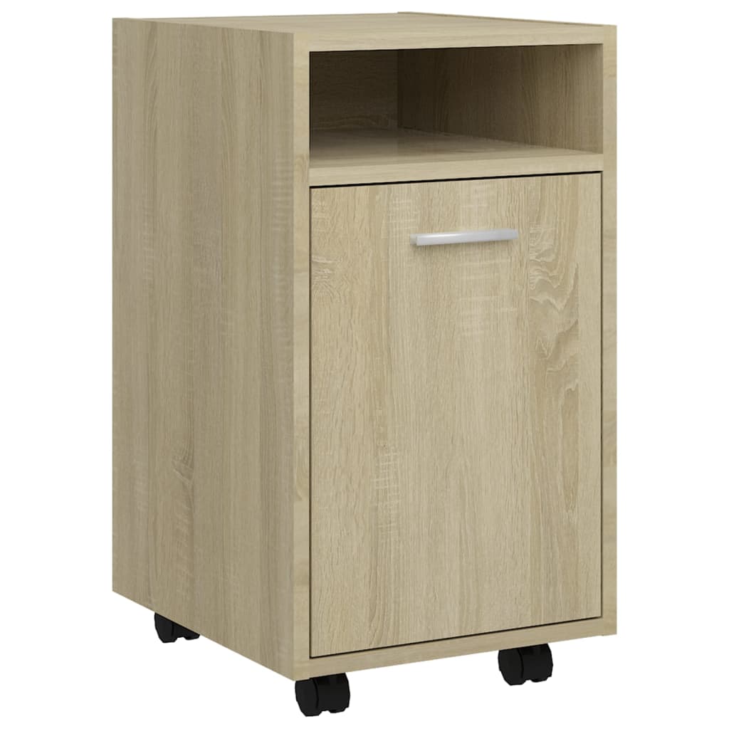 Beistellschrank mit Rollen Sonoma-Eiche 33x38x60 cm