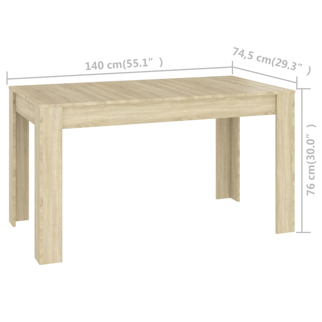 Esstisch Sonoma-Eiche 140x74,5x76 cm Holzwerkstoff