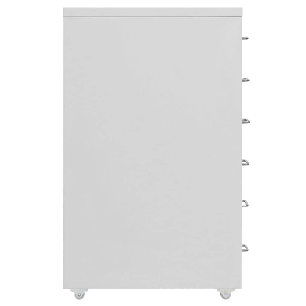 Aktenschrank mit Rollen Grau 28x41x69 cm Metall