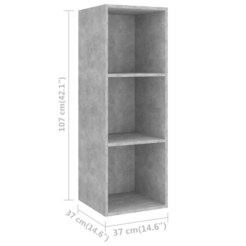 2-tlg. TV-Schrank-Set Betongrau Holzwerkstoff