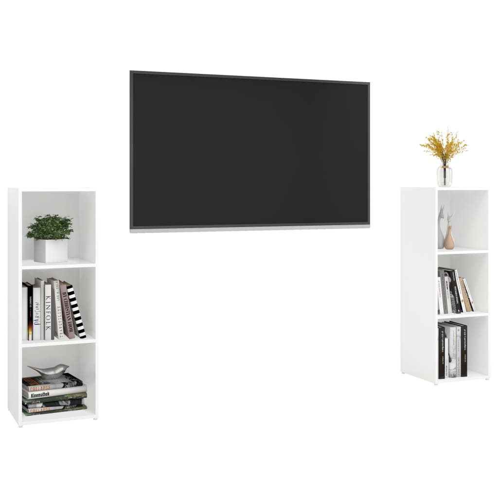 TV-Schränke 2 Stk. Weiß 107x35x37 cm Holzwerkstoff