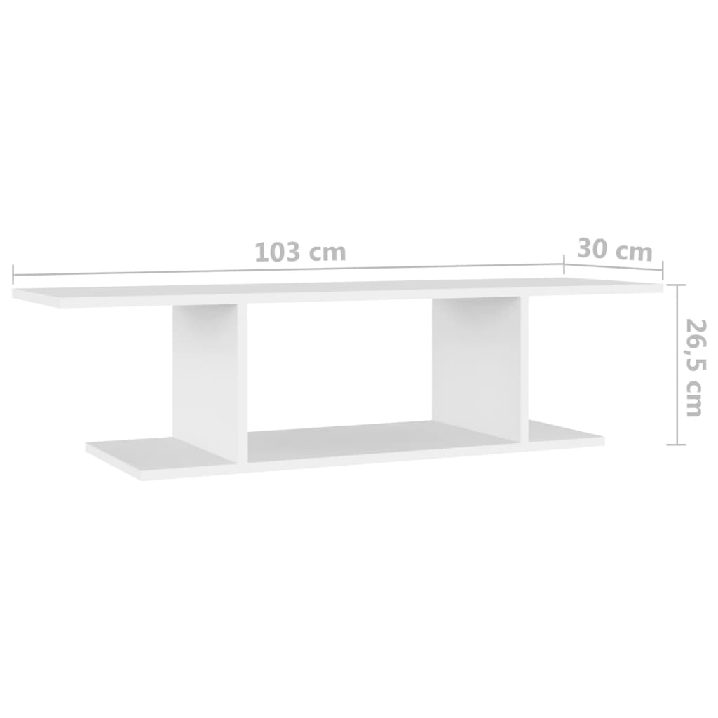 TV-Wandschrank Weiß 103x30x26,5 cm