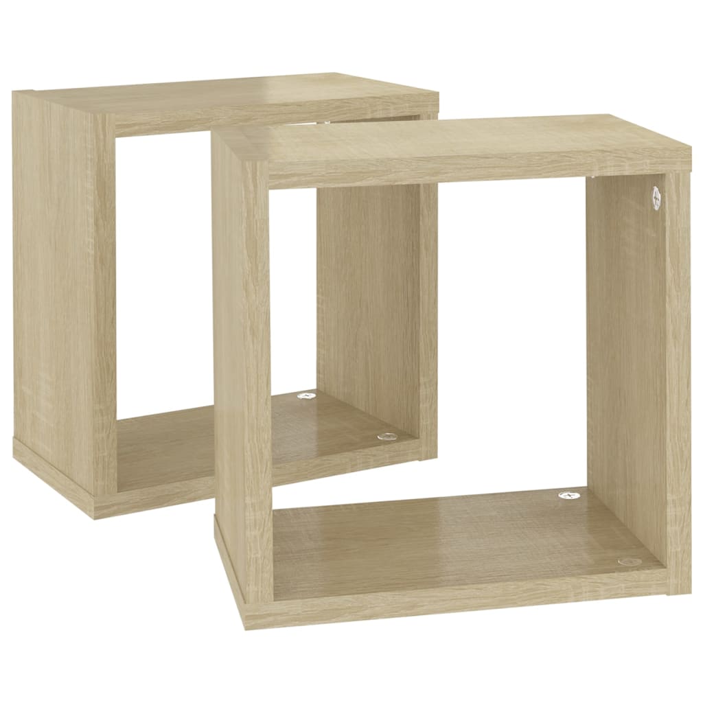 Würfelregale 2 Stk. Sonoma-Eiche 26x15x26 cm