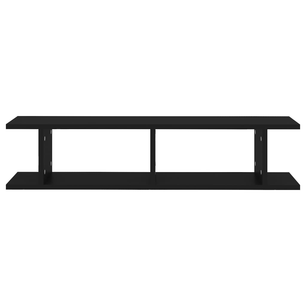 Wandregale 2 Stk. Schwarz 90x18x20 cm Holzwerkstoff