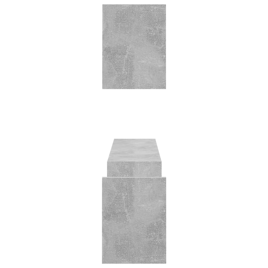 Wandregale 2 Stk. Betongrau 100x15x20 cm Holzwerkstoff