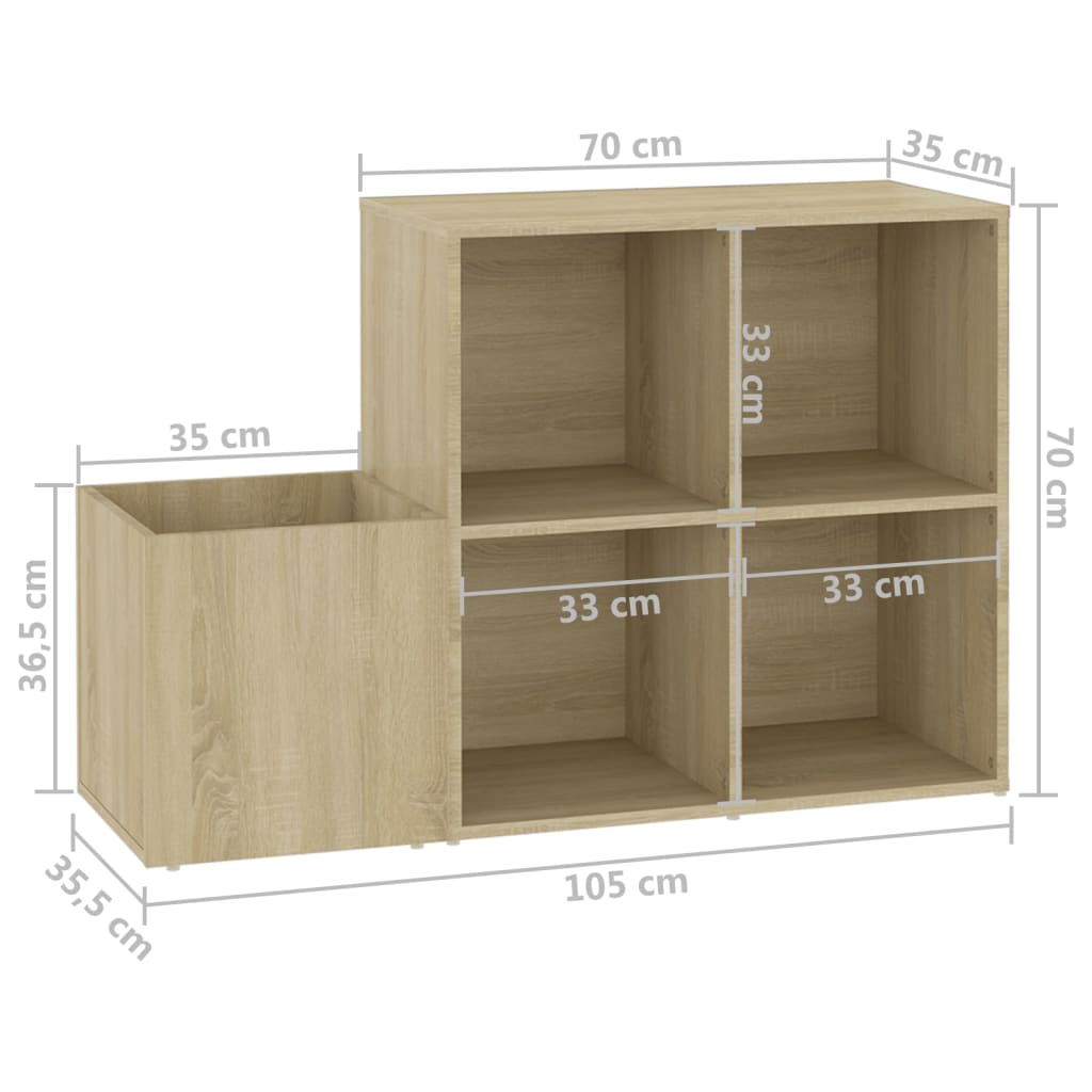 Flur-Schuhschrank Sonoma Eiche 105x35,5x70 cm Holzwerkstoff