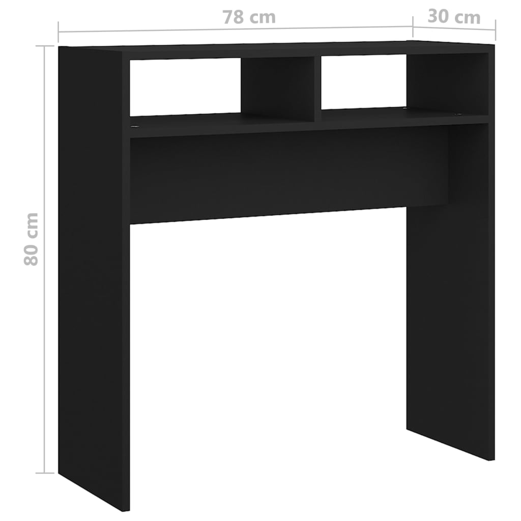 Konsolentisch Schwarz 78x30x80 cm Holzwerkstoff