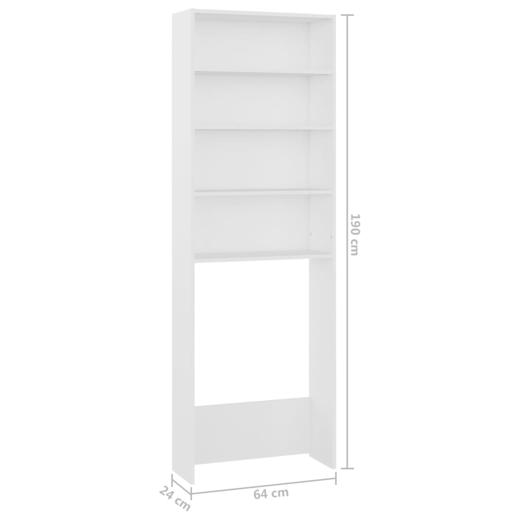 Waschmaschinenschrank Weiß 64x24x190 cm