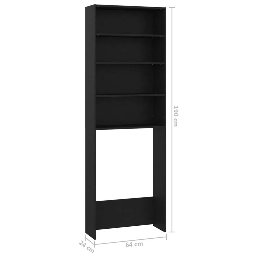 Waschmaschinenschrank Schwarz 64x24x190 cm