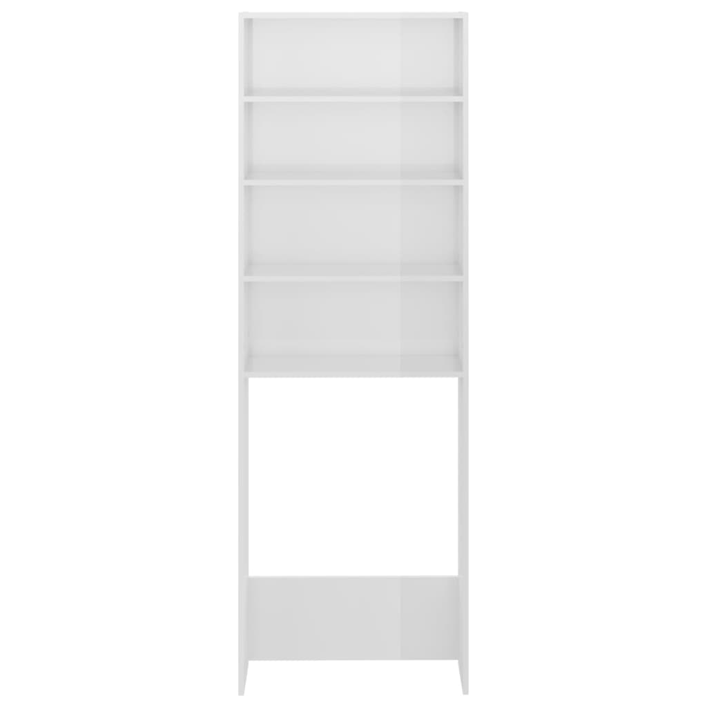 Waschmaschinenschrank Hochglanz-Weiß 64x24x190 cm