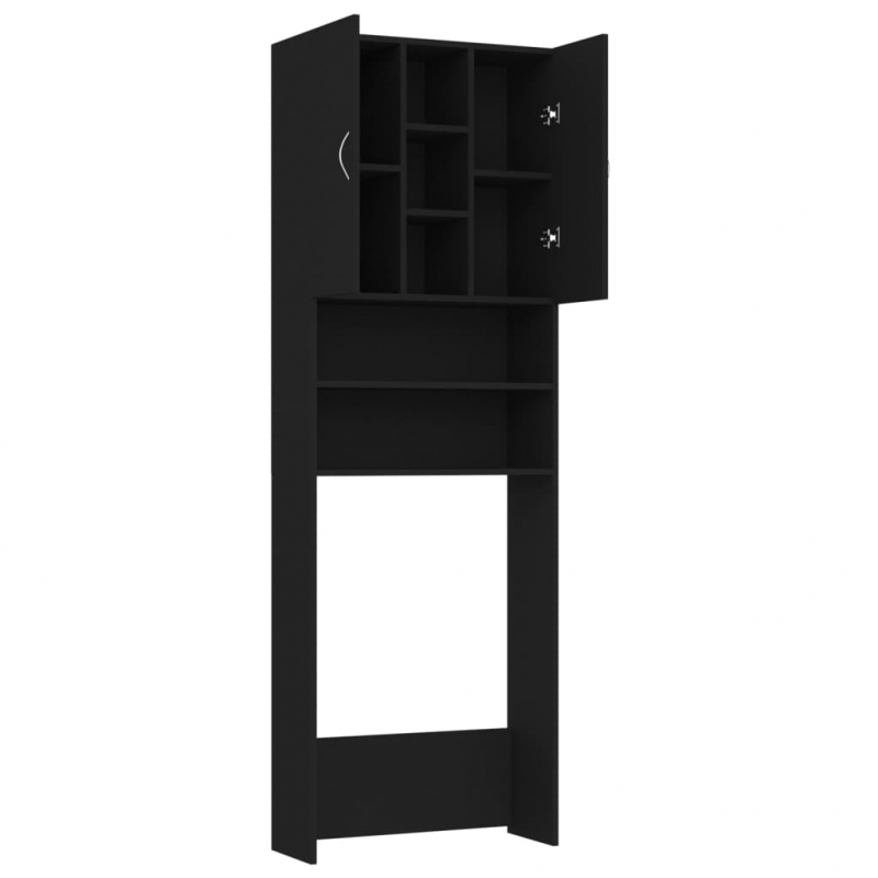 Waschmaschinenschrank Schwarz 64x25,5x190 cm