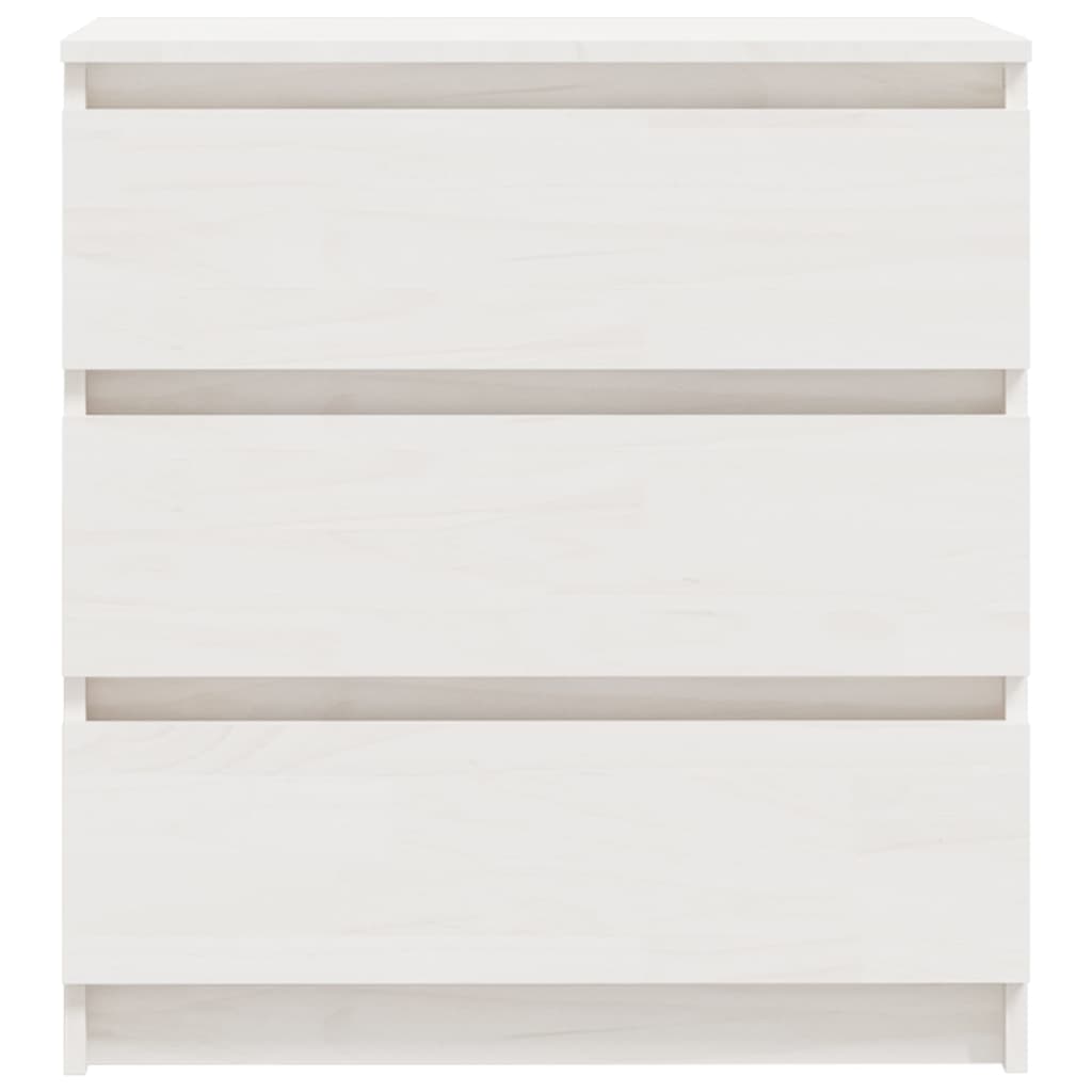 Nachtschrank Weiß 60x36x64 cm Massivholz Kiefer