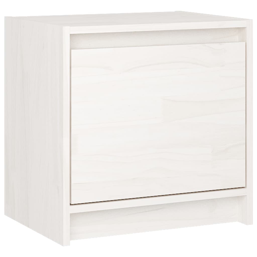 Nachtschrank Weiß 40x30,5x40 cm Massivholz Kiefer