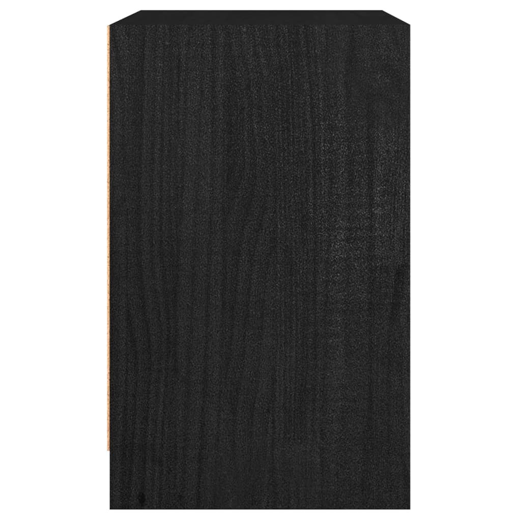 Nachtschränke 2 Stk. Schwarz 40x31x50 cm Massivholz Kiefer