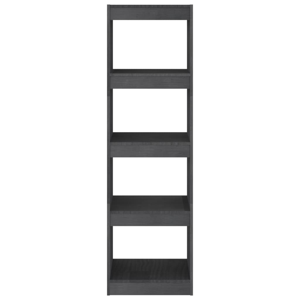 Bücherregal Raumteiler Grau 40x30x135,5 cm Massivholz Kiefer